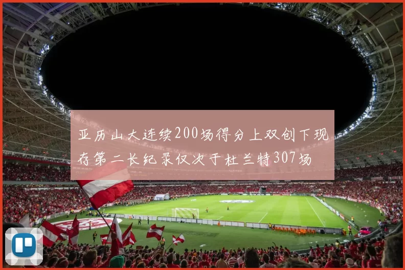 亚历山大连续200场得分上双创下现存第二长纪录仅次于杜兰特307场